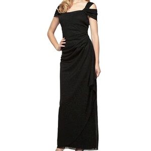 Alex Evenings Black Glitter Formal Dress